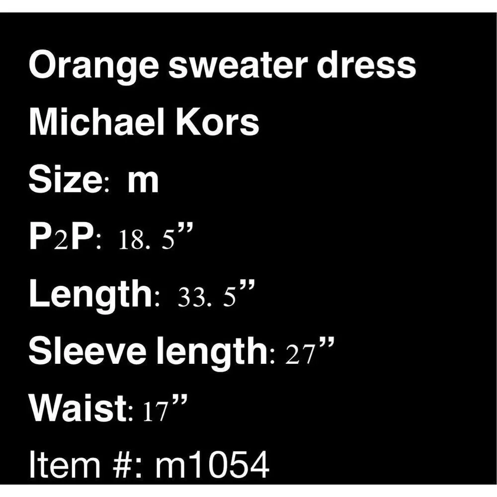 Michael Kors orange sweater dress- size M